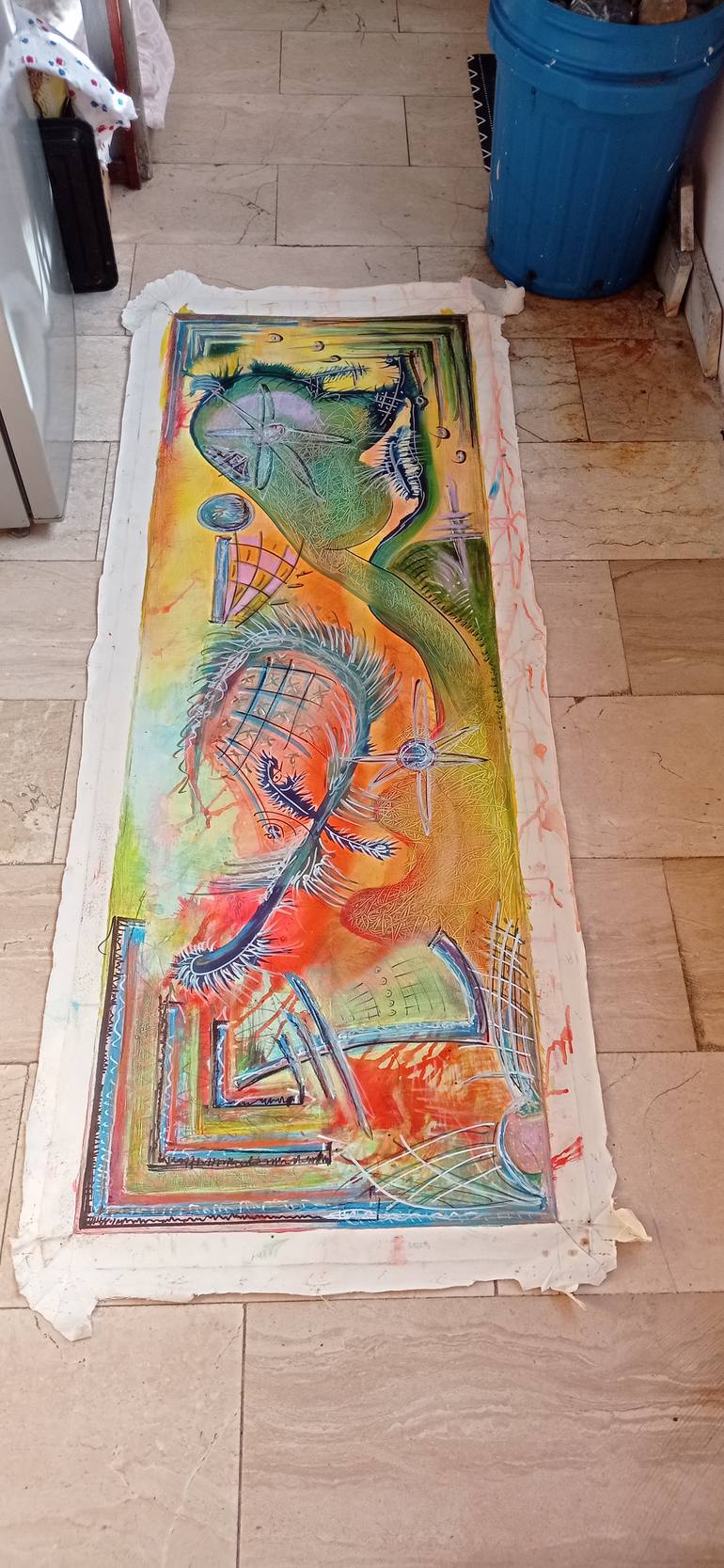 Original Abstract Family Painting by Natalia E Woytasik