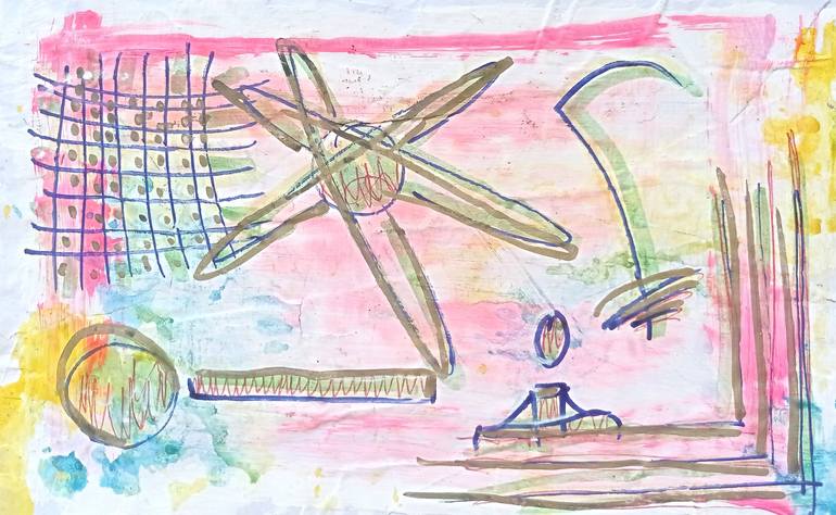Original Street Art Abstract Drawings by Natalia E Woytasik