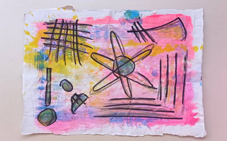 Original Street Art Abstract Drawing by Natalia E Woytasik