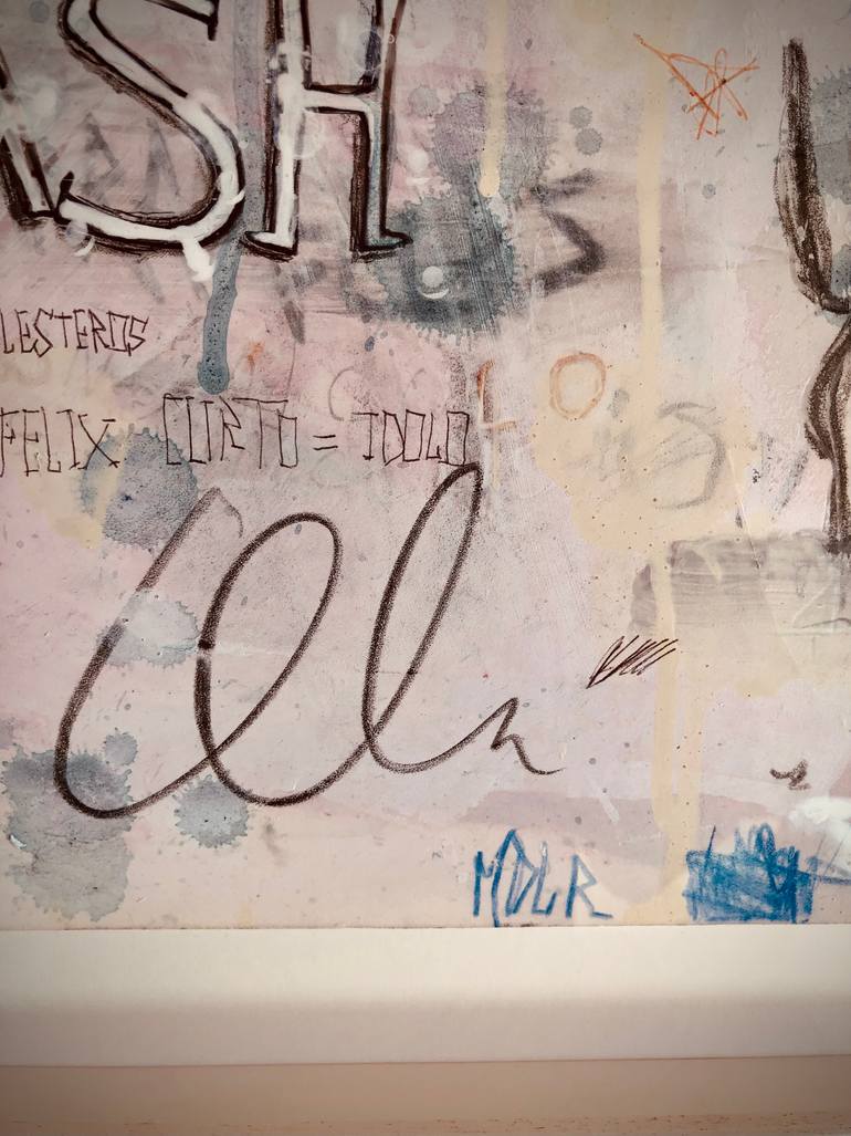 Original Abstract Expressionism Abstract Painting by Man De La Rue