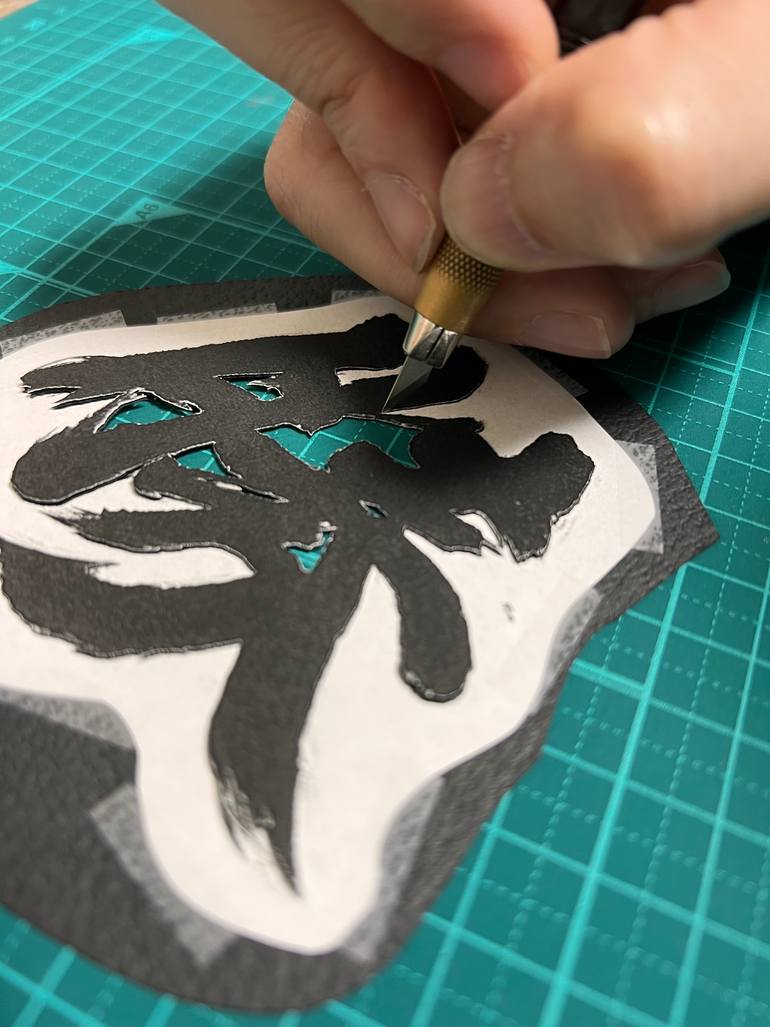 Original Abstract Typography Mixed Media by K Oki