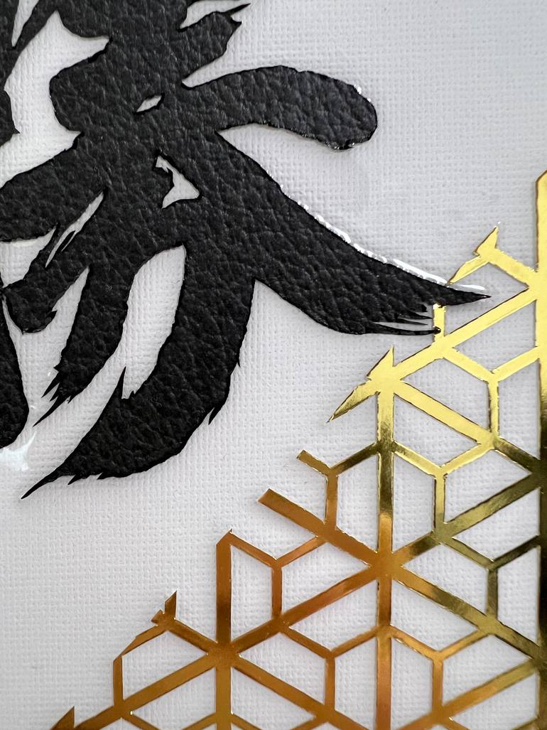 Original Abstract Typography Mixed Media by K Oki