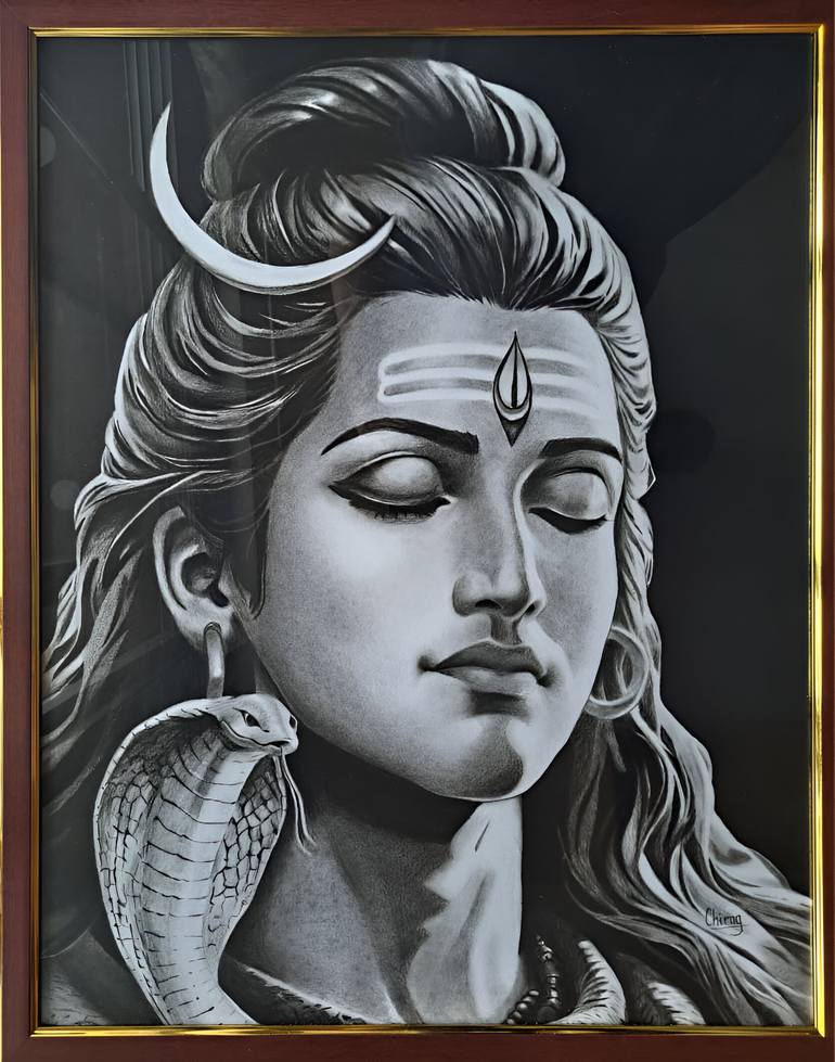 Original Black & White Religion Drawing by Chirag Sonvane