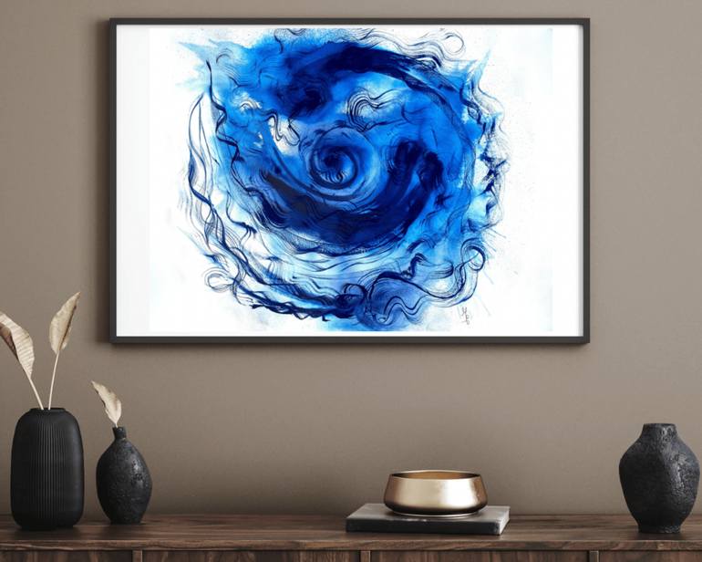 Original Abstract Expressionism Water Painting by Mitra Ghosh
