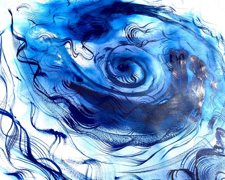 Original Abstract Expressionism Water Painting by Mitra Ghosh