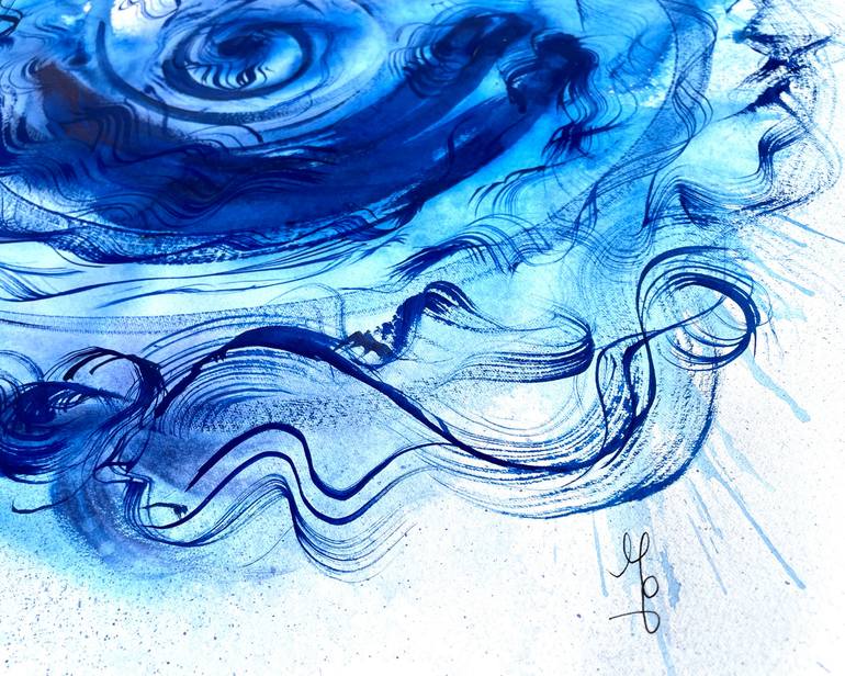 Original Abstract Expressionism Water Painting by Mitra Ghosh