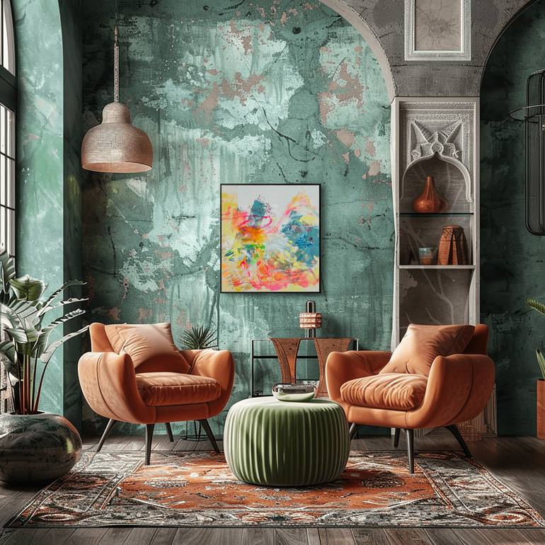 Original Abstract Expressionism Abstract Painting by Xenia Koya