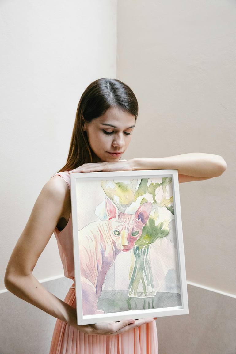 Original Contemporary Cats Painting by Karina Barmin