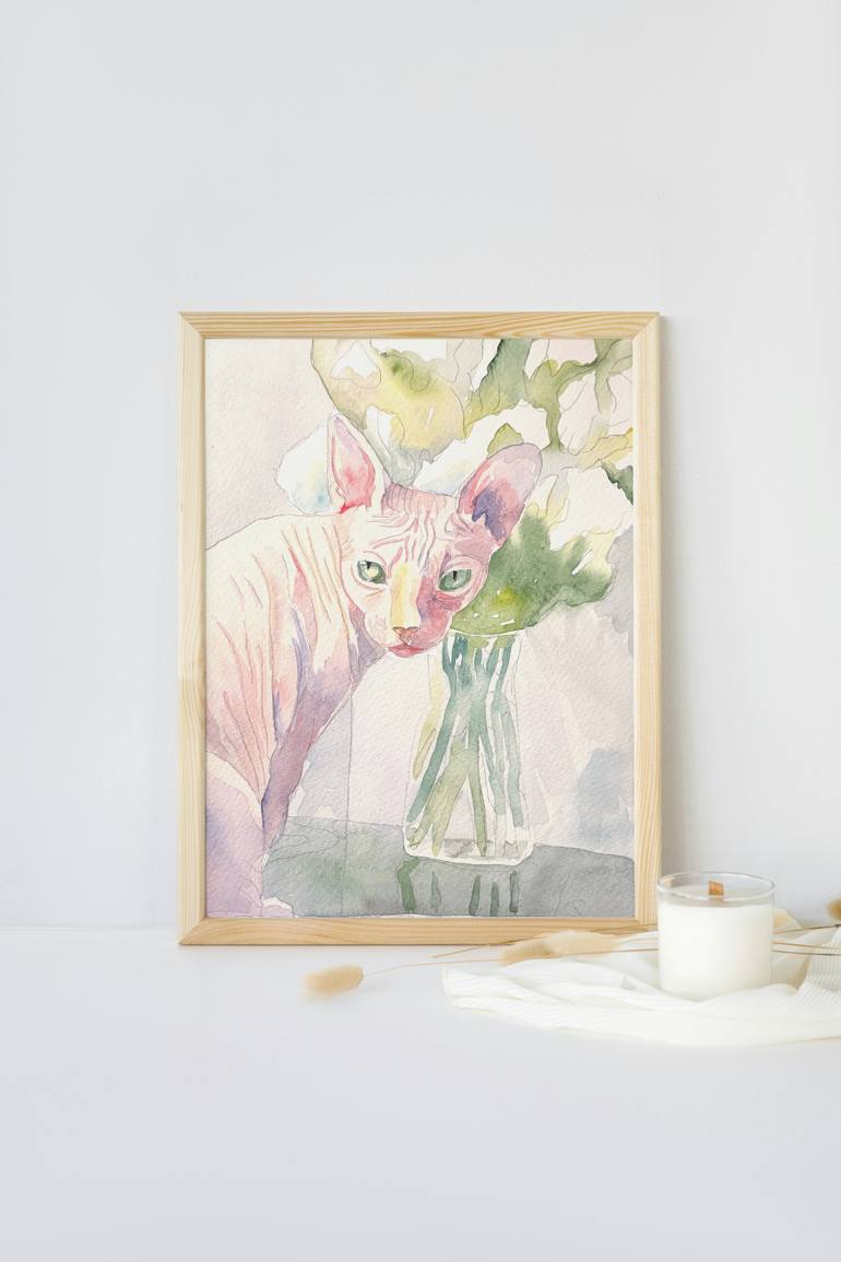 Original Contemporary Cats Painting by Karina Barmin