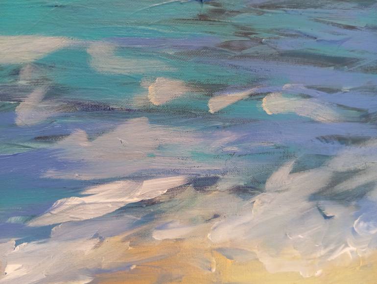 Original Abstract Expressionism Beach Painting by Alaitz Sasieta