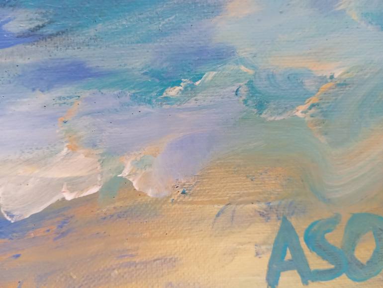 Original Abstract Expressionism Beach Painting by Alaitz Sasieta