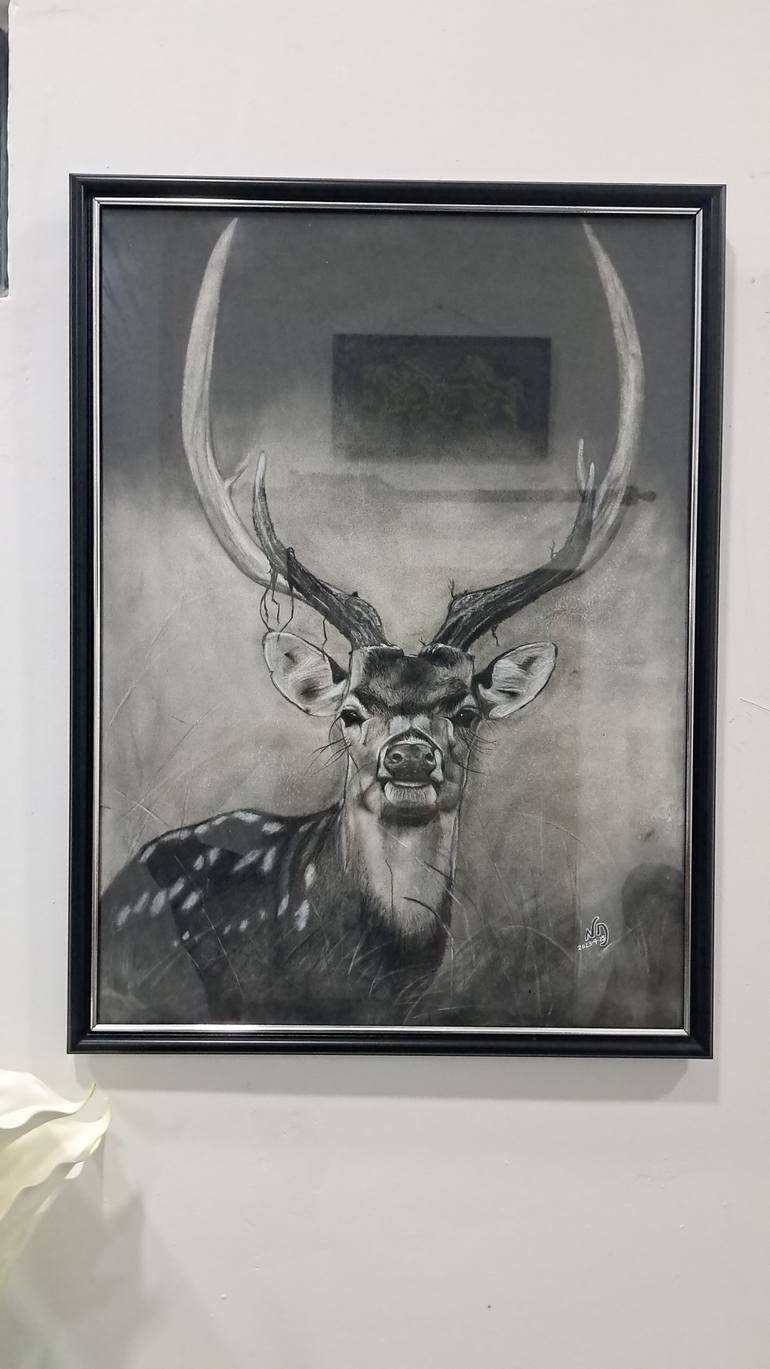 Original Art Deco Animal Drawing by Nuwani Fernando