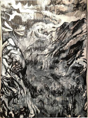 Original Symbolism Landscape Mixed Media by Arik F Palmer
