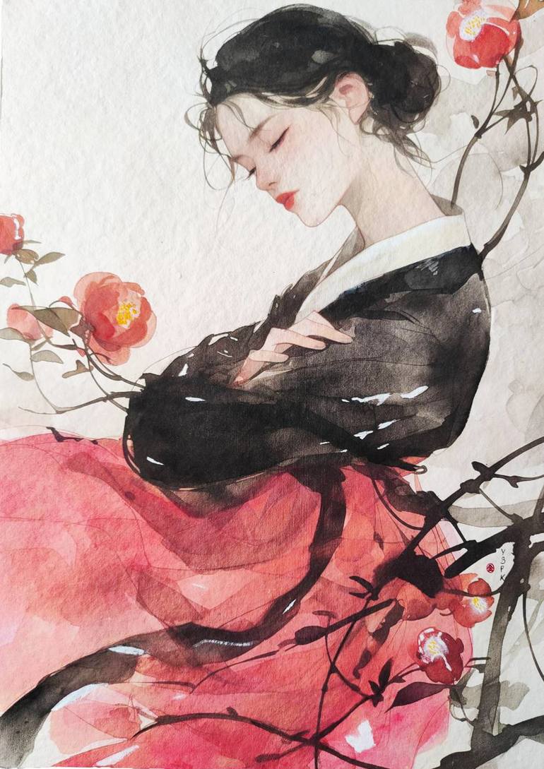 Original Contemporary Women Paintings by Yesung And Benjamin Prevost-Kim