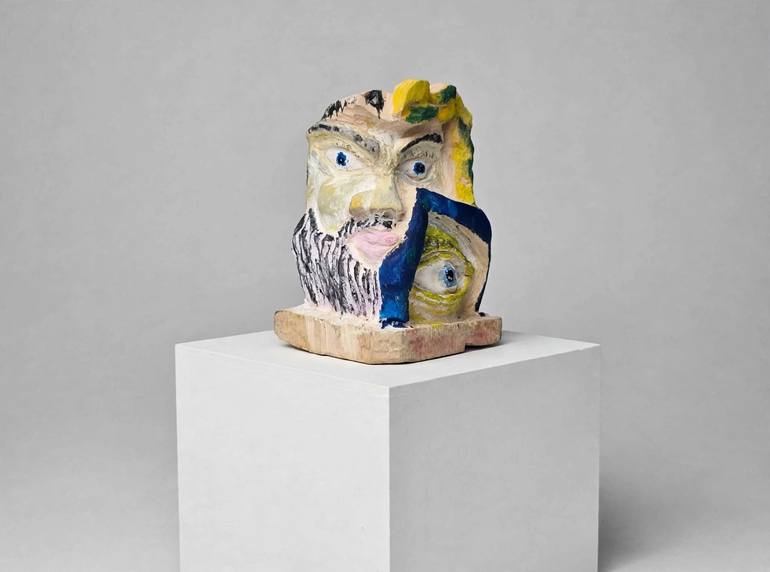 Original Abstract Sculpture by Krzysztof Bobrowski | Folk Art on Timber | THE GUARDIAN OF PERSPECTIVE