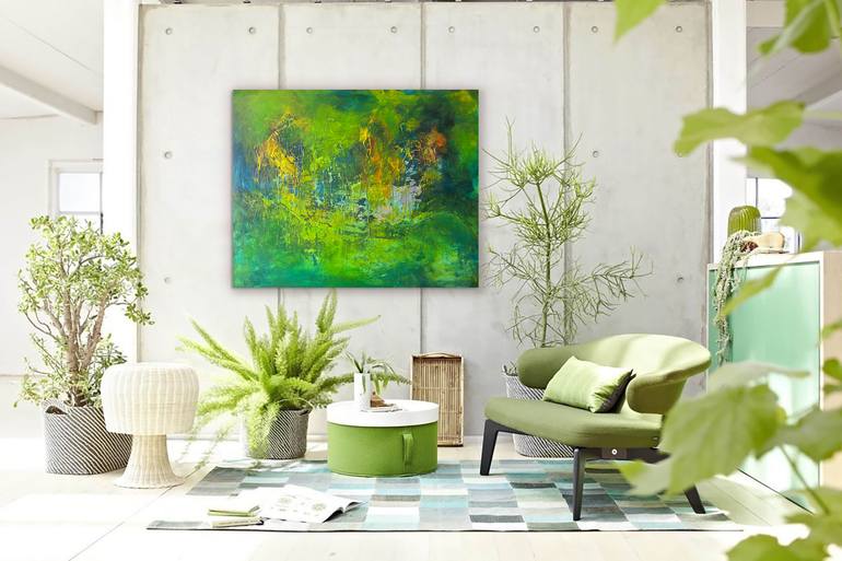 Original Abstract Garden Painting by Doris Duschelbauer