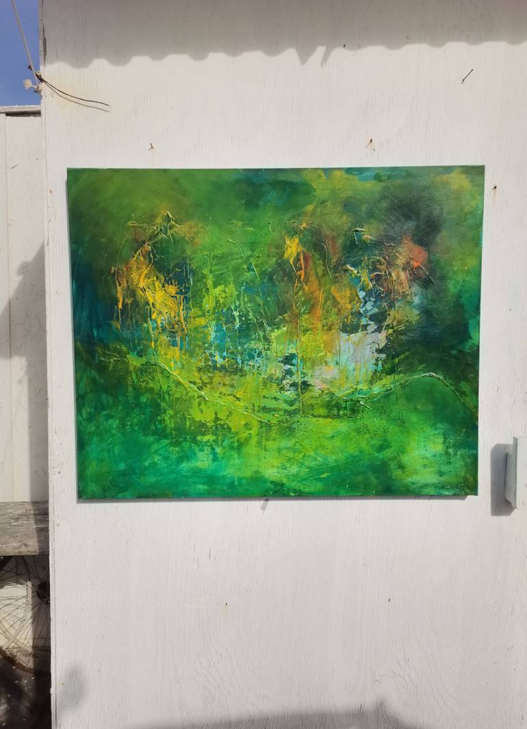 Original Abstract Garden Painting by Doris Duschelbauer