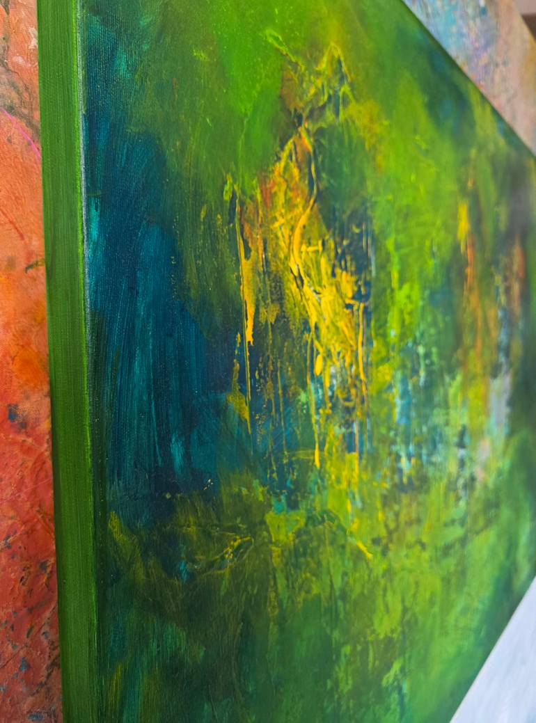 Original Abstract Garden Painting by Doris Duschelbauer