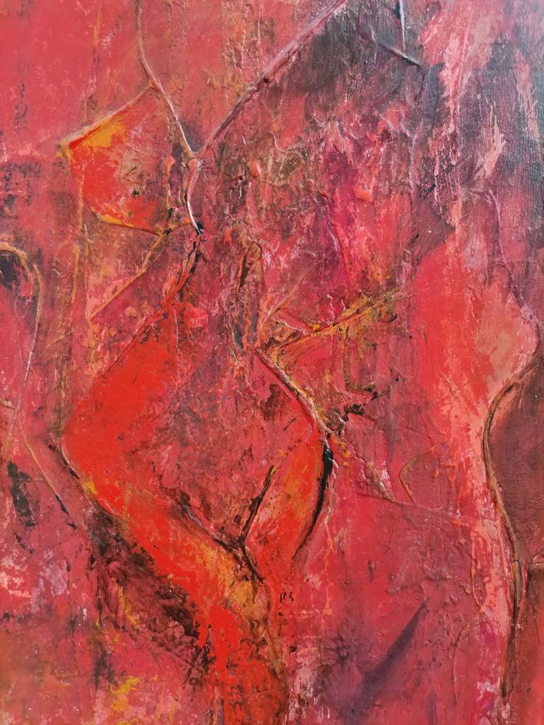 Original Abstract Expressionism People Painting by Doris Duschelbauer