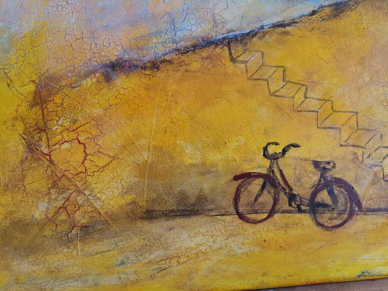 Original Modern Bicycle Painting by Doris Duschelbauer