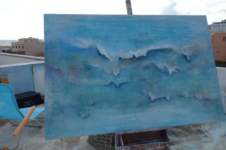 Original Abstract Expressionism Seascape Painting by Doris Duschelbauer