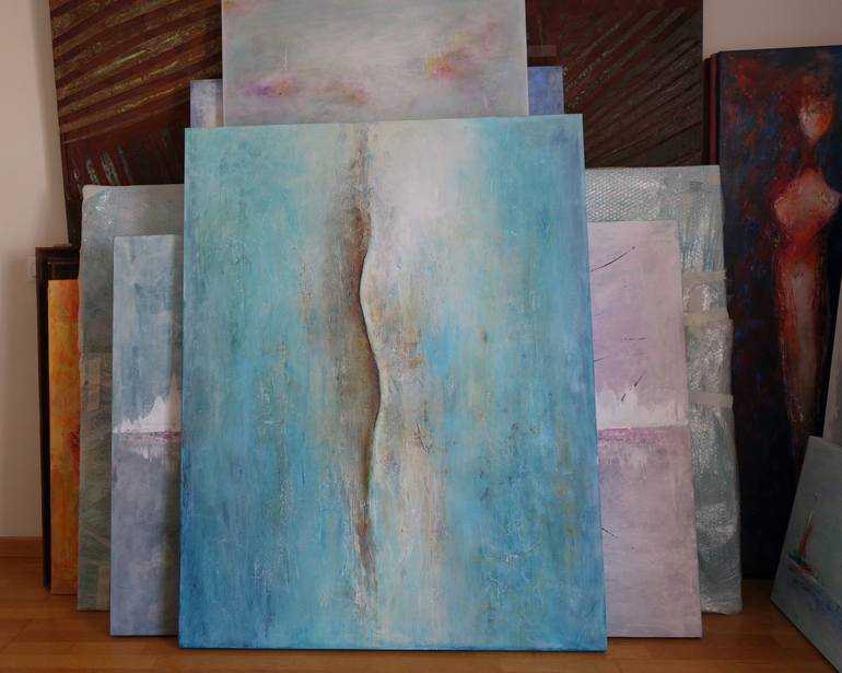 Original Abstract Women Painting by Doris Duschelbauer