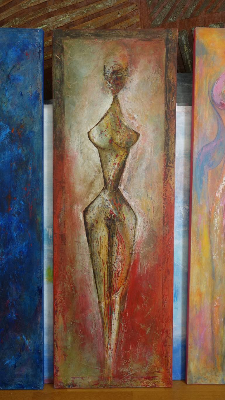 Original Abstract Women Painting by Doris Duschelbauer