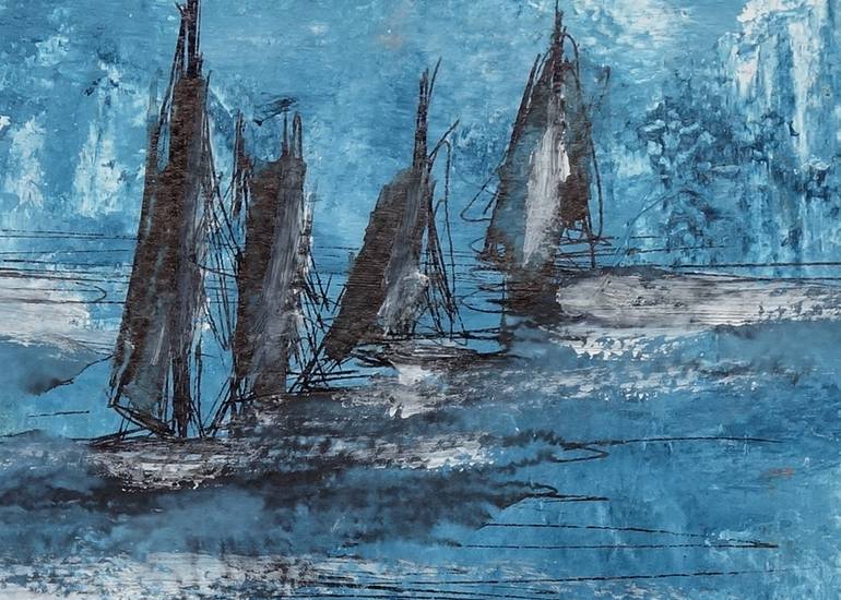 Original Sailboat Painting by Doris Duschelbauer