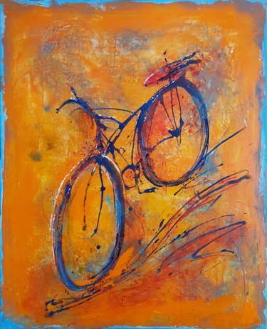 Print of Expressionism Bicycle Paintings by Doris Duschelbauer