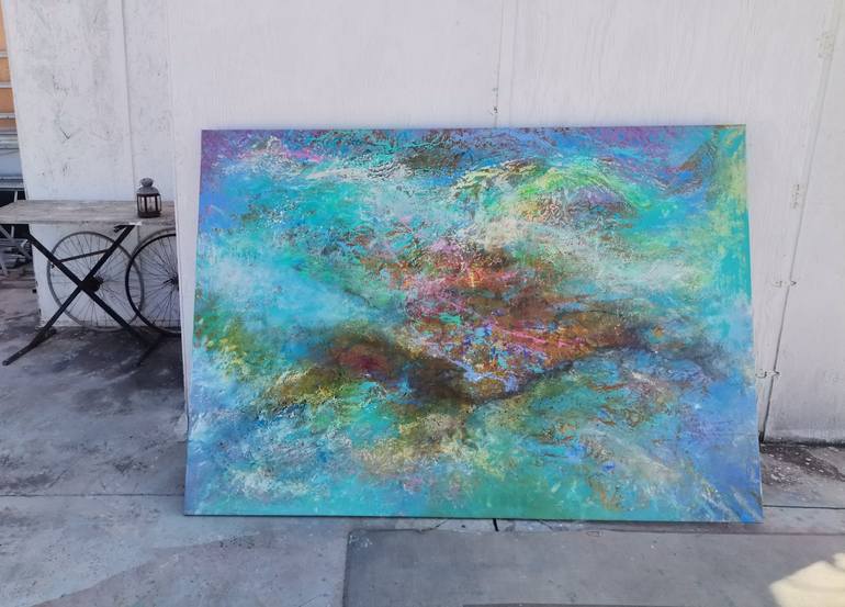 Original Abstract Expressionism Water Painting by Doris Duschelbauer