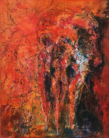 Original Expressionism Women Paintings by Doris Duschelbauer