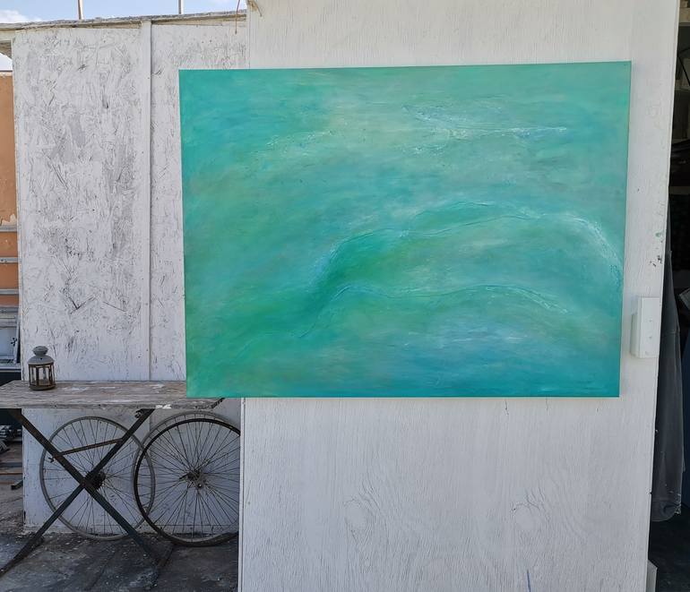 Original Abstract Water Painting by Doris Duschelbauer