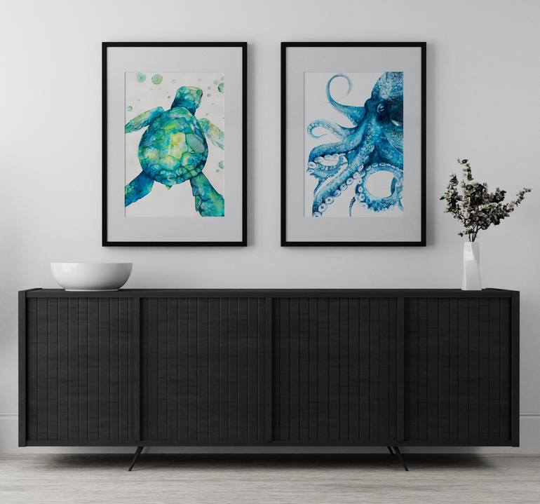 Original Illustration Animal Painting by Katerina Vasileva