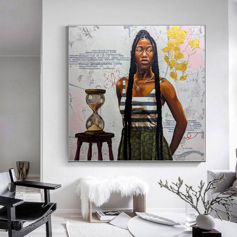 Original Abstract Expressionism Women Painting by Hammed Abolaji Oba