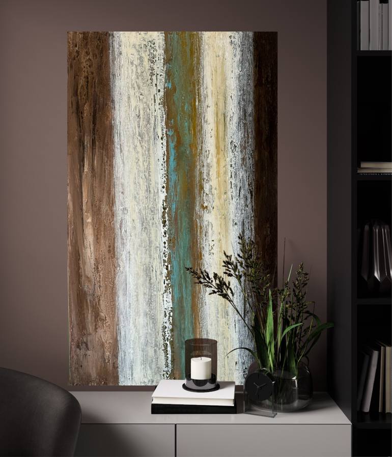 Original Art Deco Abstract Painting by Lusi Manukyan