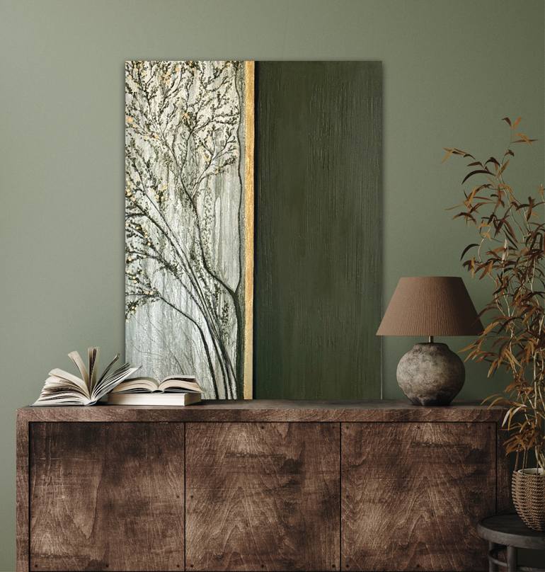 Original Abstract Botanic Painting by Lusi Manukyan