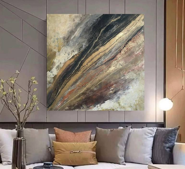 Original Art Deco Abstract Painting by Lusi Manukyan