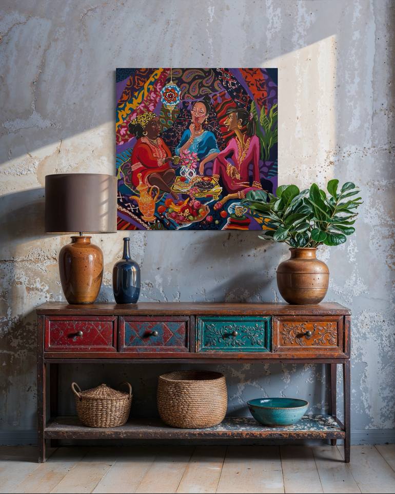 Original Folk Women Painting by Kseniia Barvinko
