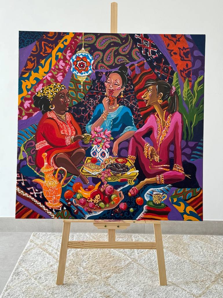 Original Folk Women Painting by Kseniia Barvinko