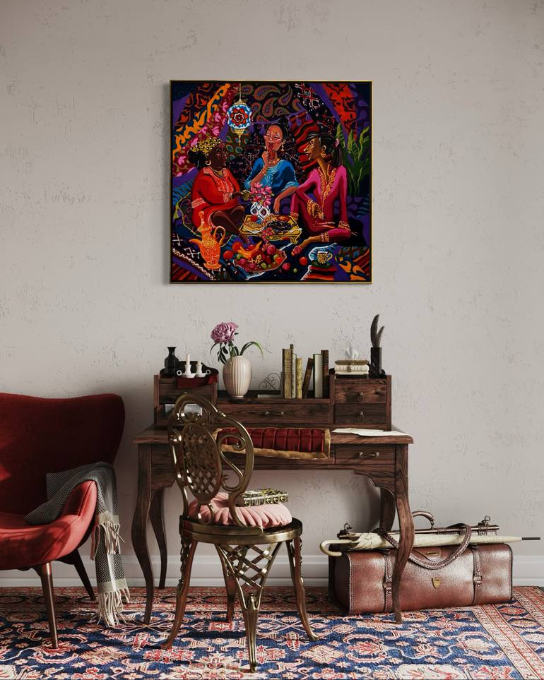 Original Folk Women Painting by Kseniia Barvinko