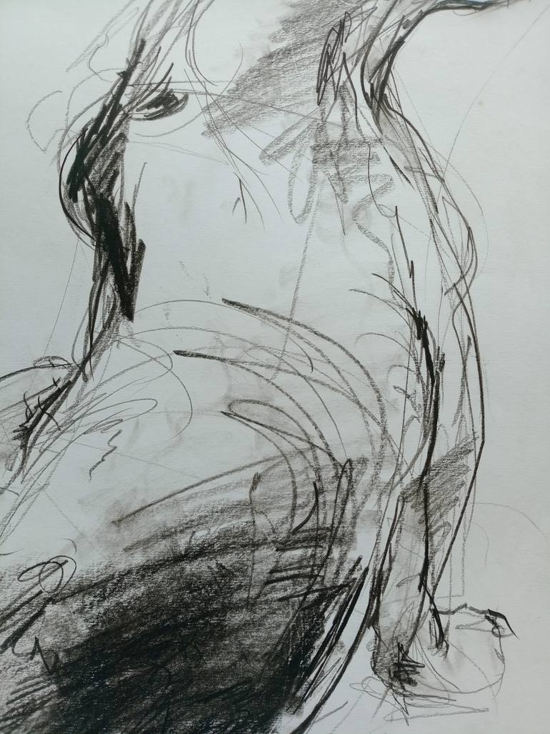 Original Expressionism Dogs Drawing by Anastasia Georgia Wildig