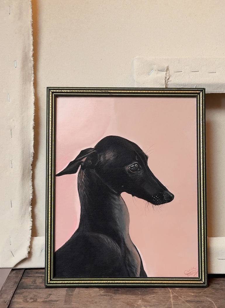 Original Minimalism Dogs Painting by Carla Tracy