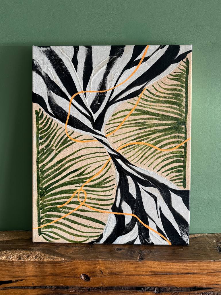 Original Abstract Botanic Painting by Carla Tracy