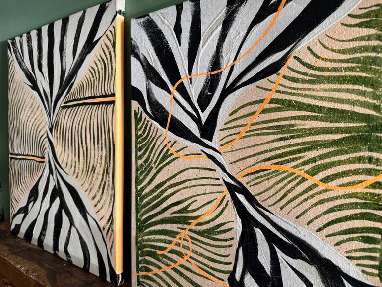 Original Abstract Botanic Painting by Carla Tracy