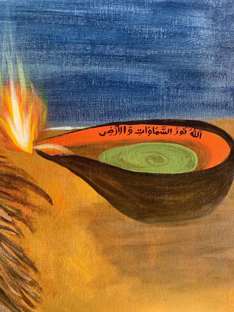 Original Surrealism Calligraphy Painting by Ayesha Mubeen
