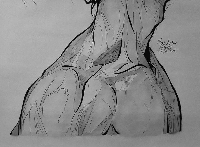 Original Black & White Men Drawing by Nadeesha Lakshan
