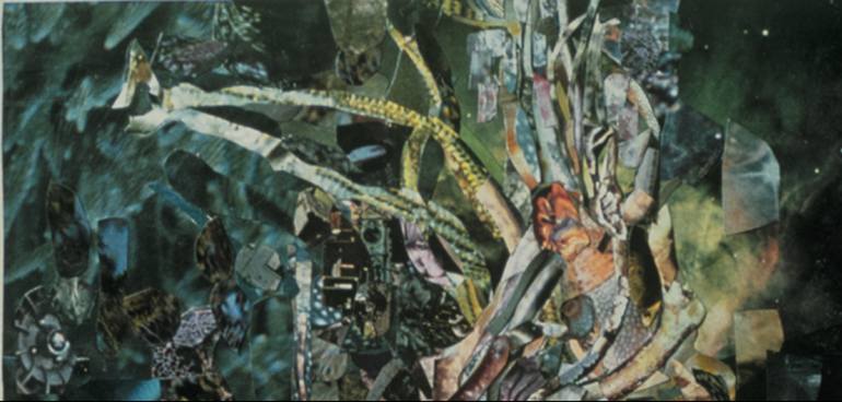 Original Abstract Expressionism Abstract Collage by Junko Chodos