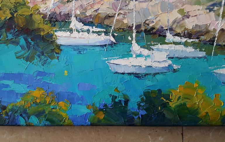 Original Fine Art Yacht Painting by Alex Hook Krioutchkov