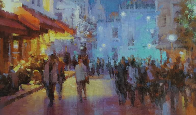 Original Expressionism Cities Painting by Alex Hook Krioutchkov