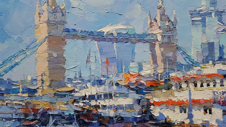 Original Abstract Cities Painting by Alex Hook Krioutchkov